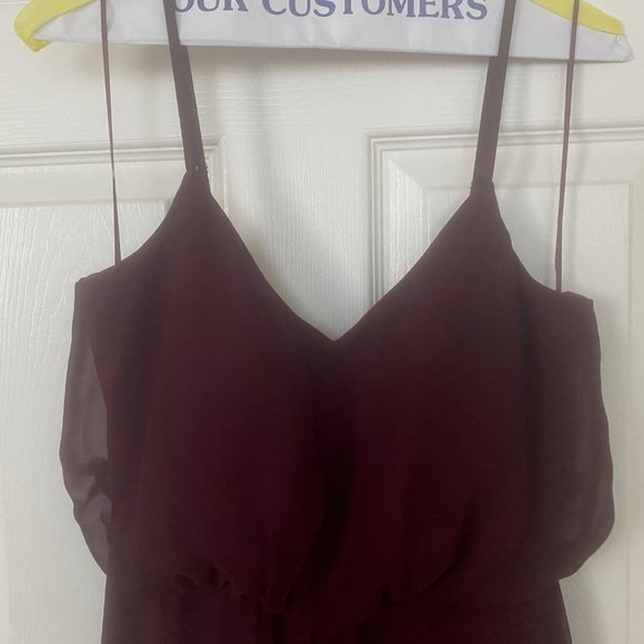 Cabernet Birdy Grey Gwennie Chiffon Bridesmaid Dress - Picture 4 of 7